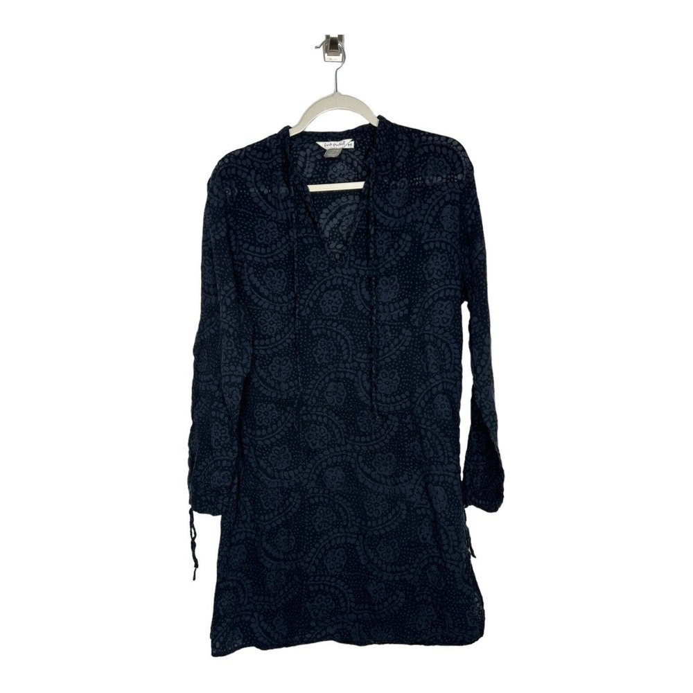 Fresh‎ Produce Dress V Neck Size M Beach Cover Up Burnout USA Made Semi Sheer